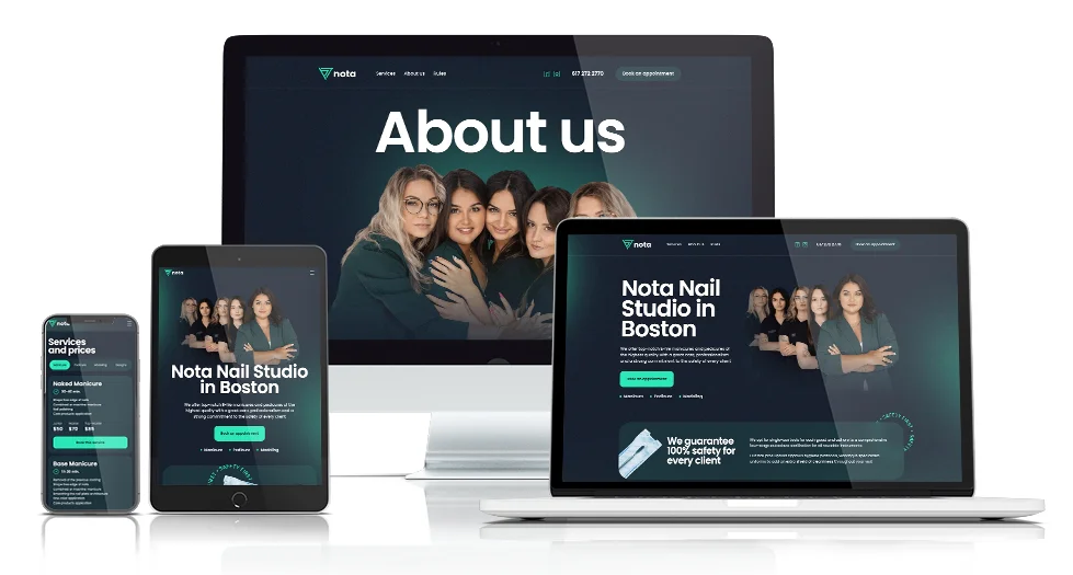 Редизайн сайта компании Nota Nail Studio в Бостоне — изображение проекта